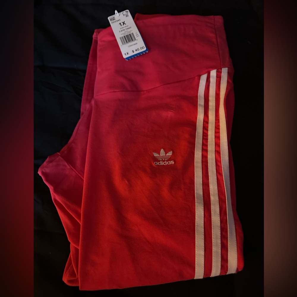Plus size adidas leggings. NWT. Pink.